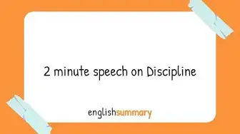speech on discipline