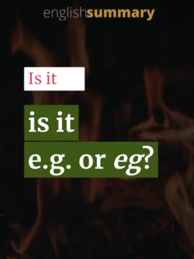 is it e.g. or eg?